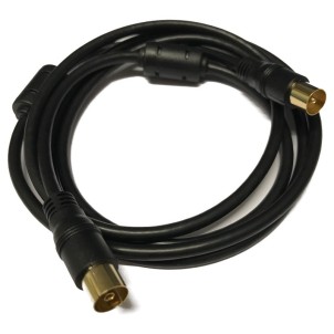 Thender 16-455F Nero 1.5m Cavo Antenna Terrestre Spinotti Maschio Femmina Filtri Ferrite