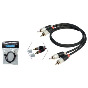 Thender 15-262 2m Cavo Audio 2RCA-2RCA Stereo Contatti Placcati Oro