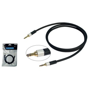 Thender 15-281 1m Cavo Audio Jack-Jack 3.5mm Stereo Contatti Placcati Oro