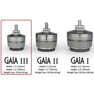 IsoAcoustics Gaia III Set 4 Isolatori Acustici per Diffusori da Pavimento Max 32Kg