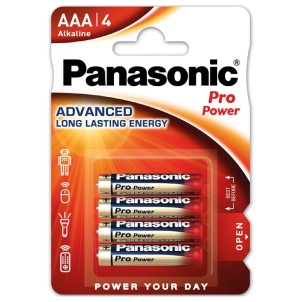 Panasonic LR03PPG/4BP AAA 1,5V Batteria MiniStilo Alcalina Pro Power Blister 4pile