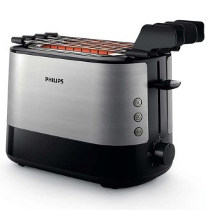 Philips HD2639/90 Inox Tostapane 1000W Scongelamento Riscaldamento Cassetto Briciole