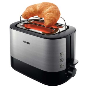 Philips HD2639/90 Inox Tostapane 1000W Scongelamento Riscaldamento Cassetto Briciole