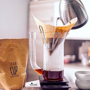 E&B Lab Carafe + Flower V60 & Wave KIT: Caraffa in Vetro e 2 Fiori Porta Filtri in Carta