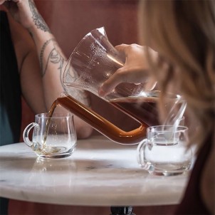 E&B Lab Carafe + Flower V60 & Wave KIT: Caraffa in Vetro e 2 Fiori Porta Filtri in Carta