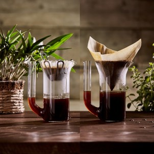 E&B Lab Carafe + Flower V60 & Wave KIT: Caraffa in Vetro e 2 Fiori Porta Filtri in Carta