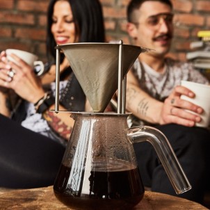 E&B Lab Dripper Filtro Inox Ultra Fine 35 micron Membrana Metallica in Filo Metallico