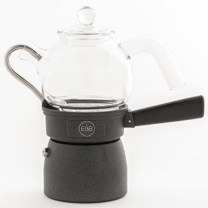 E&B Lab Moka Globe Classic Moka 3 Tazze con Server in Vetro per Piani a Gas