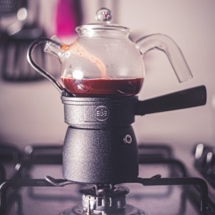 E&B Lab Moka Globe Classic Moka 3 Tazze con Server in Vetro per Piani a Gas
