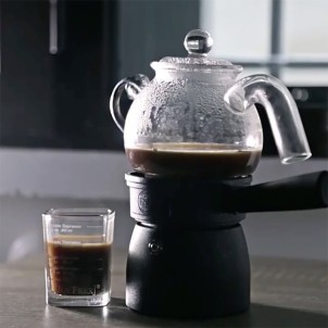 E&B Lab Moka Globe Classic Moka 3 Tazze con Server in Vetro per Piani a Gas