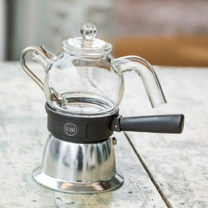 E&B Lab Moka Globe Induction Moka 3 Tazze con Server in Vetro per Piani a Induzione