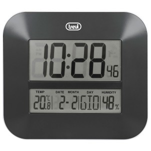 Trevi OM3520D Black Orologio Digitale Calendario Temperatura Umidità da Parete o Tavolo