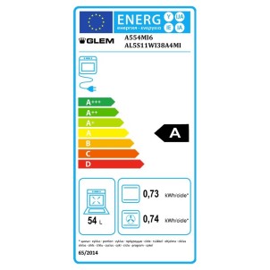GlemGas A554 MI6 Inox Cucina L.53 x P.50 Forno Elettrico Multifunzioni Ventilato 6 funzioni