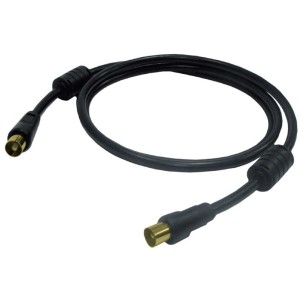 Thender 16-465F Nero 2.5m Cavo Antenna Terrestre Spinotti Maschio Maschio Filtri Ferrite