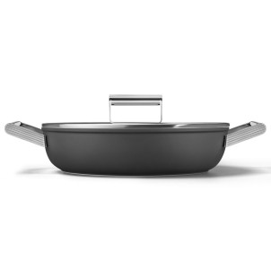 Smeg CKFD2811BLM Nero 50's Style Cookware Tegame 28cm 3,7L Antiaderente Coperchio