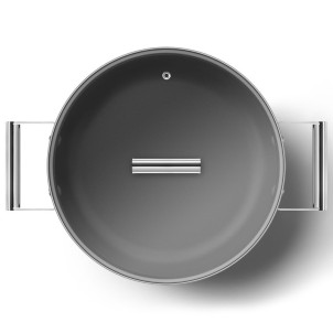Smeg CKFD2811BLM Nero 50's Style Cookware Tegame 28cm 3,7L Antiaderente Coperchio