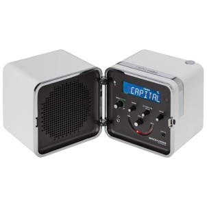 Brionvega TS522D+S 50° Bianco Neve Radio Cubo FM RDS DAB/DAB+ Bluetooth Sveglia Ricaricabile