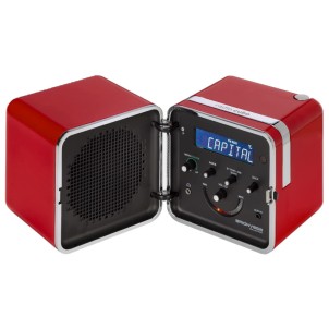 Brionvega TS522D+S 50° Rosso Radio Cubo FM RDS DAB/DAB+ Bluetooth Sveglia Ricaricabile