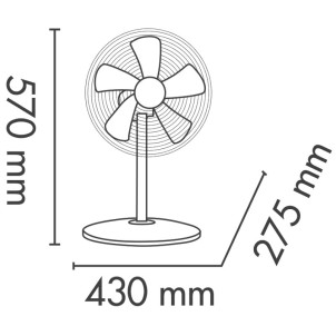 Argo Tablo Evo Black Ventilatore da Tavolo 5 Pale Diametro 40cm Telecomando