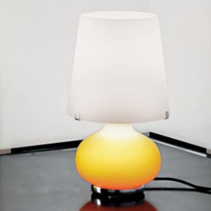 Rossini P.1305-35-AR Lampada Tavolo Vetro Murano InferioreArancio SuperioreBianco