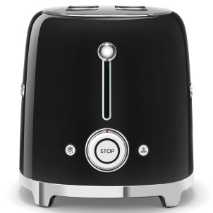 Smeg TSF01BLEU Nero Lucido 50's Style Tostapane 2x2 Fette:2 Scomparti:2 AutoEspulsione Cassettino