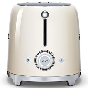 Smeg TSF01CREU Panna Lucido 50's Style Tostapane 2x2 Fette:2 Scomparti:2 AutoEspulsione Cassettino