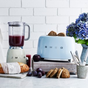 Smeg TSF01PBEU Azzurro Lucido 50's Style Tostapane 2x2 Fette:2 Scomparti:2 AutoEspulsione Cassettino