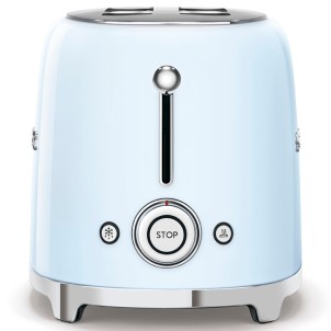Smeg TSF01PBEU Azzurro Lucido 50's Style Tostapane 2x2 Fette:2 Scomparti:2 AutoEspulsione Cassettino