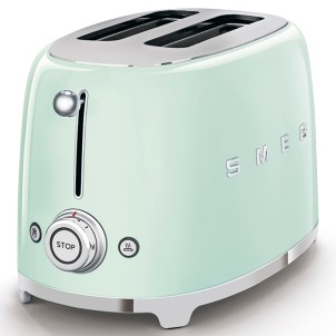 Smeg TSF01PGEU Verde Pastello Lucido 50's Style Tostapane 2x2 Fette:2 Scomparti:2 AutoEspulsione Cassettino