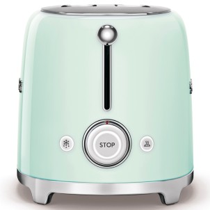Smeg TSF01PGEU Verde Pastello Lucido 50's Style Tostapane 2x2 Fette:2 Scomparti:2 AutoEspulsione Cassettino
