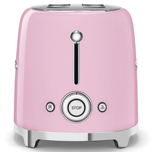 Smeg TSF01PKEU Rosa Lucido 50's Style Tostapane 2x2 Fette:2 Scomparti:2 AutoEspulsione Cassettino