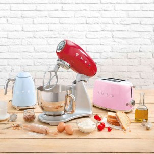 Smeg TSF01PKEU Rosa Lucido 50's Style Tostapane 2x2 Fette:2 Scomparti:2 AutoEspulsione Cassettino