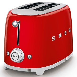 Smeg TSF01RDEU Rosso Lucido 50's Style Tostapane 2x2 Fette:2 Scomparti:2 AutoEspulsione Cassettino