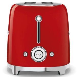 Smeg TSF01RDEU Rosso Lucido 50's Style Tostapane 2x2 Fette:2 Scomparti:2 AutoEspulsione Cassettino