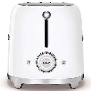 Smeg TSF01WHEU Bianco Lucido 50's Style Tostapane 2x2 Fette:2 Scomparti:2 AutoEspulsione Cassettino