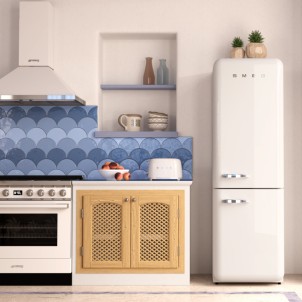 Smeg TSF01WHEU Bianco Lucido 50's Style Tostapane 2x2 Fette:2 Scomparti:2 AutoEspulsione Cassettino