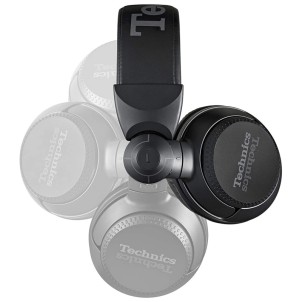 Technics EAH-DJ1200EK Black Cuffie DJ Driver 40mm Braccio Mobile 270° Cavo Rimovibile