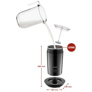 Philips CA6500/63 Milk Twister Montalatte Elettrico Prepara Schiuma Calda e Fredda