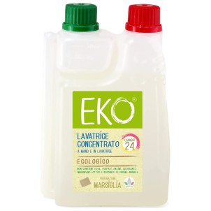 EKO Detersivo Ecologico Lavatrice e Bucato a Mano Marsiglia 24 Lavaggi 600ml Liquido Concentrato