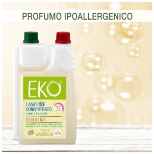 EKO Detersivo Ecologico Lavatrice e Bucato a Mano Marsiglia 24 Lavaggi 600ml Liquido Concentrato
