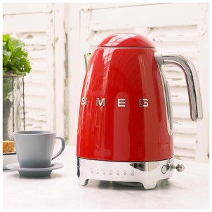 Smeg KLF04RDEU Rosso Lucido 50's Style Bollitore Elettronico 1,7 litri 7 Tazze Temperatura Variabile