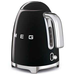 Smeg KLF03BLEU Nero Lucido 50's Style Bollitore 1,7 litri 7 Tazze Soft Opening AutoOFF 100°C