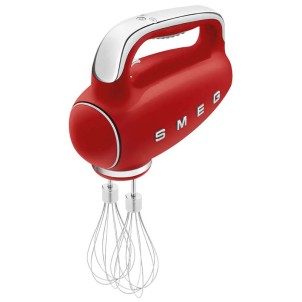 Smeg HMF01RDEU Rosso Lucido 50's Style Sbattitore 250W Frusta Filo Frusta Optimus Gancio Impastatore