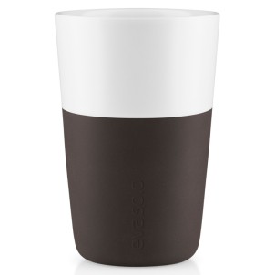 Eva Solo Bicchiere da Caffè Latte 2pz Chocolate 360ml Porcellana Guaina Silicone