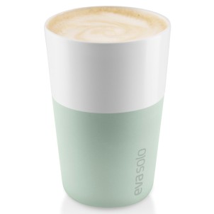 Eva Solo Bicchiere da Caffè Latte 2pz Sage 360ml Porcellana Guaina Silicone