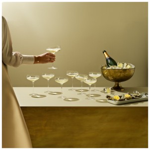 Eva Solo Calice da Vino Champagne Coupe 20cl Vetro Soffiato a Bocca Bordo Angolato