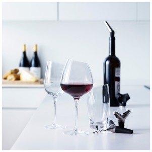 Eva Solo Calice da Vino Rosso Bourgogne 50cl Vetro Soffiato a Bocca Bordo Angolato