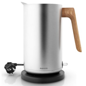 Eva Solo Bollitore Elettrico Nordic Kitchen 1.5L Acciaio Inossidabile Manico Rovere Oliato