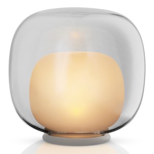 Eva Solo Portacandele a Led in Vetro Grigio Fumo Luce Sfarfallio Costante o Leggero