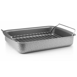 Eva Solo Teglia Forno con Griglia 35x25cm Metallo con Rivestimento Antiaderente Slip-Let